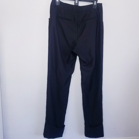 🌸 Giorgio Armani | Black High Waist Trousers with Rolled‎ Hem size 40, Black - Picture 8 of 10